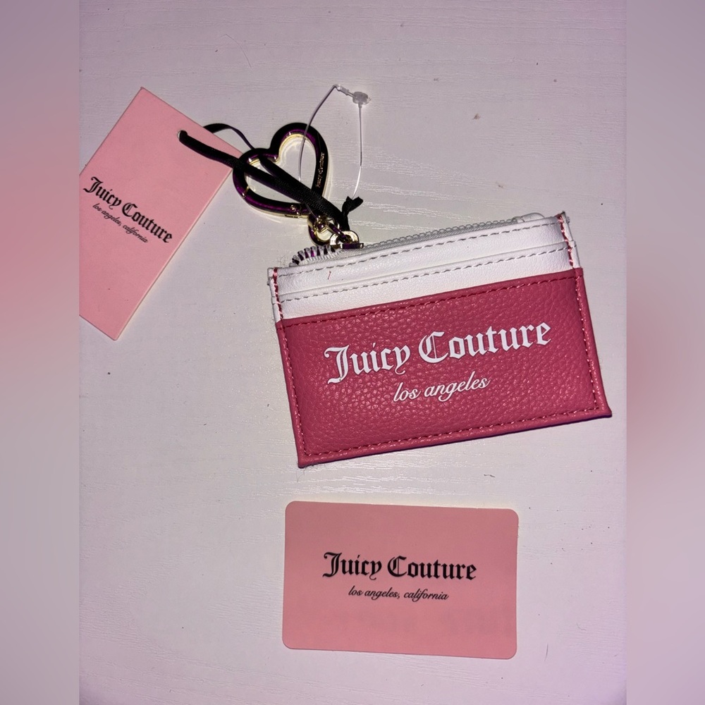 Juicy Couture pink mini wallet card holder NWT